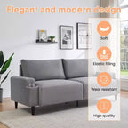 81 Divanetto Moderno, Divani Piccoli con Portabicchieri e Borsa Contenitore, Facile da Installare, Seduta Profonda a 3 Posti, per Appartamento, Camera da Letto, Dormitorio