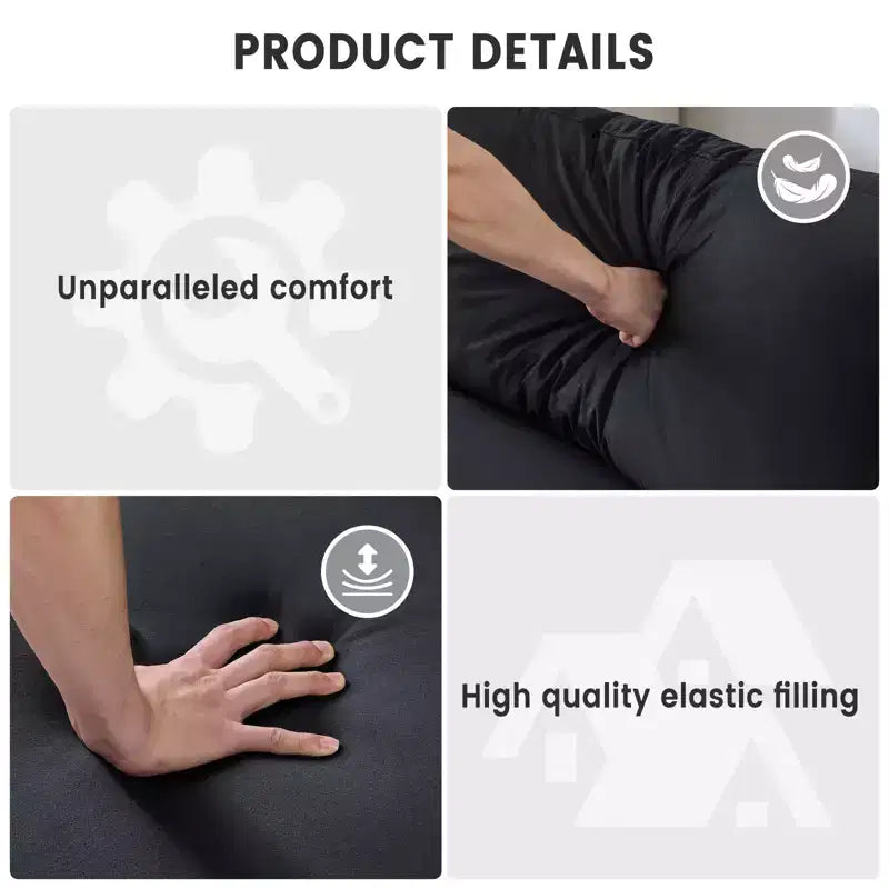 81 Divanetto Moderno, Divani Piccoli con Portabicchieri e Borsa Contenitore, Facile da Installare, Seduta Profonda a 3 Posti, per Appartamento, Camera da Letto, Dormitorio