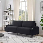 81 Divanetto Moderno, Divani Piccoli con Portabicchieri e Borsa Contenitore, Facile da Installare, Seduta Profonda a 3 Posti, per Appartamento, Camera da Letto, Dormitorio