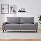 81 Divanetto Moderno, Divani Piccoli con Portabicchieri e Borsa Contenitore, Facile da Installare, Seduta Profonda a 3 Posti, per Appartamento, Camera da Letto, Dormitorio