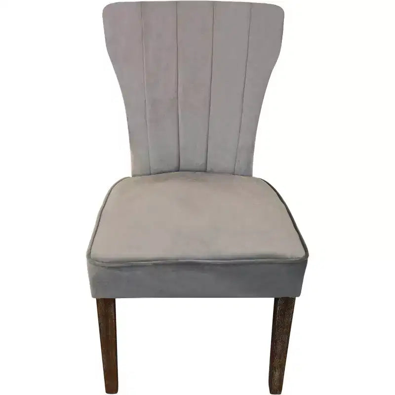 HomeRoots Set di Due Sedie da Pranzo Parsons in Velluto Imbottite Grigio e Marrone