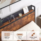 Base Letto a Piattaforma con Testiera, Stazione di Ricarica USB, Illuminazione a LED e 4 Cassetti Contenitore, Nessuna Rete a Molle Richiesta, Supporto Robusto