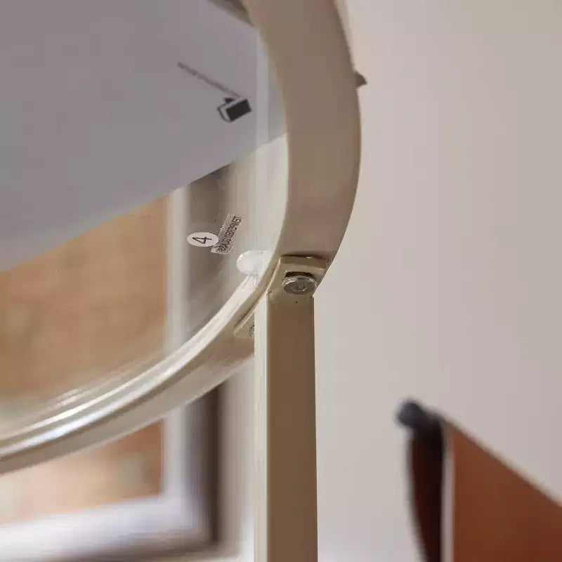 VINGLI Tavolino da Caffè Rotondo in Vetro da 65 cm, Tavolino a 2 Livelli con Ripiano, Tavolino Moderno con Struttura Beige, per Salotto