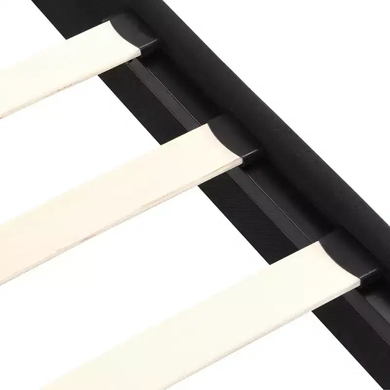 Letto king size imbottito con struttura a piattaforma e testiera in lino, supporto robusto, non è necessario il box-spring