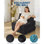 COZONY Divano Letto Pieghevole 3-in-1 con Cuscino, Poltrona Letto Trasformabile 34", Materasso Portatile Senza Struttura con Supporto Lombare, Nessun Montaggio Richiesto