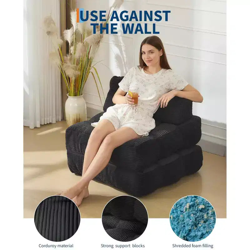 COZONY Divano Letto Pieghevole 3-in-1 con Cuscino, Poltrona Letto Trasformabile 34", Materasso Portatile Senza Struttura con Supporto Lombare, Nessun Montaggio Richiesto