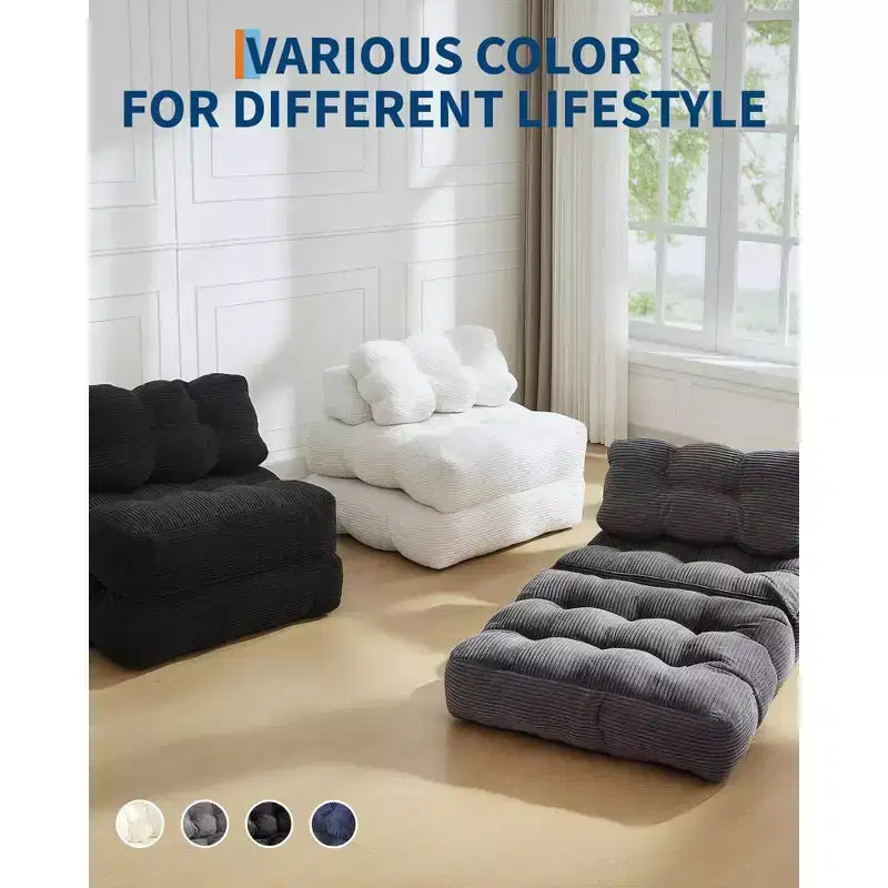 COZONY Divano Letto Pieghevole 3-in-1 con Cuscino, Poltrona Letto Trasformabile 34", Materasso Portatile Senza Struttura con Supporto Lombare, Nessun Montaggio Richiesto