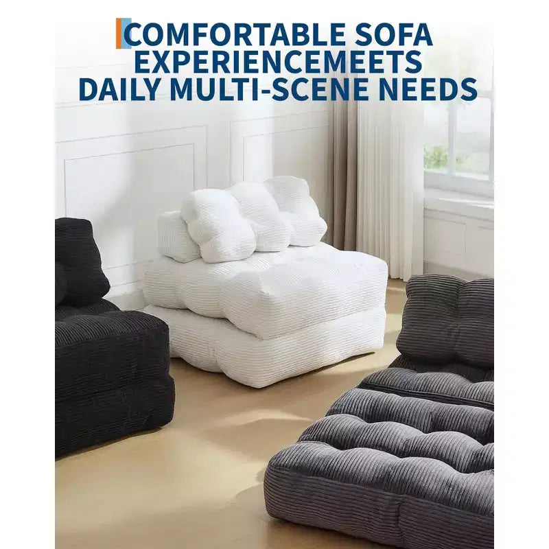COZONY Divano Letto Pieghevole 3-in-1 con Cuscino, Poltrona Letto Trasformabile 34", Materasso Portatile Senza Struttura con Supporto Lombare, Nessun Montaggio Richiesto