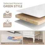 Cassettiera a 5 cassetti per camera da letto, armadio moderno con gambe in legno massello e finitura verniciata - Bianco