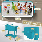 NAYSAYE 80 Quart Refrigeratore con rotelle per bevande portatile con vaschetta di raccolta, Vassoio portaoggetti inferiore per feste in patio, barbecue, spiaggia, Blu, 34.3*15.2*35.8