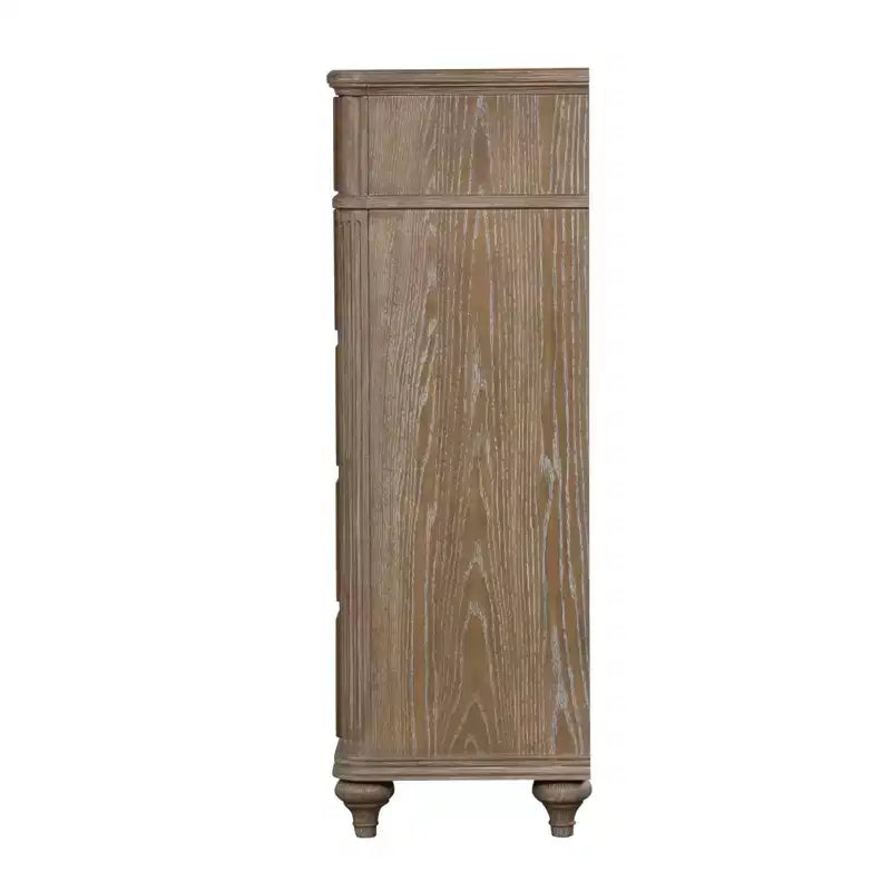 Cassettiera moderna semplice 1 pz in impiallacciatura di rovere rustico, legno massello, cassetti a coda di rondine in stile inglese, mobile per camera da letto con pannello a specchio