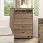 Cassettiera moderna semplice 1 pz in impiallacciatura di rovere rustico, legno massello, cassetti a coda di rondine in stile inglese, mobile per camera da letto con pannello a specchio