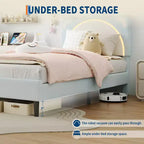Struttura letto singolo, imbottita a piattaforma con testiera regolabile e LED smart, supporto a doghe in legno, nessun materasso a molle richiesto.