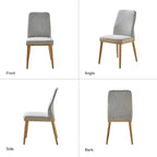 Sedia da pranzo imbottita Emilia Mid-century Modern, set da 6|ARTFUL LIVING DESIGNS-GRIGIO
