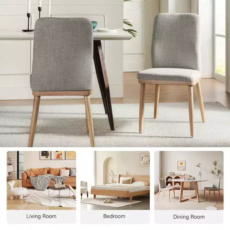 Sedia da pranzo imbottita Emilia Mid-century Modern, set da 6|ARTFUL LIVING DESIGNS-GRIGIO
