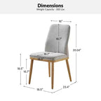 Sedia da pranzo imbottita Emilia Mid-century Modern, set da 6|ARTFUL LIVING DESIGNS-GRIGIO
