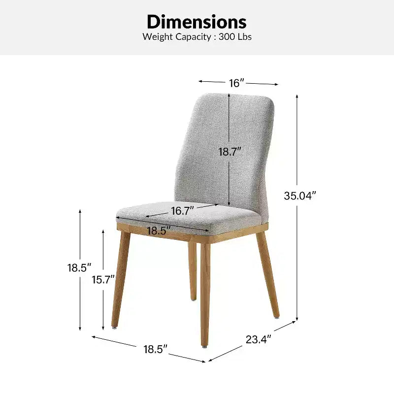 Sedia da pranzo imbottita Emilia Mid-century Modern, set da 6|ARTFUL LIVING DESIGNS-GRIGIO