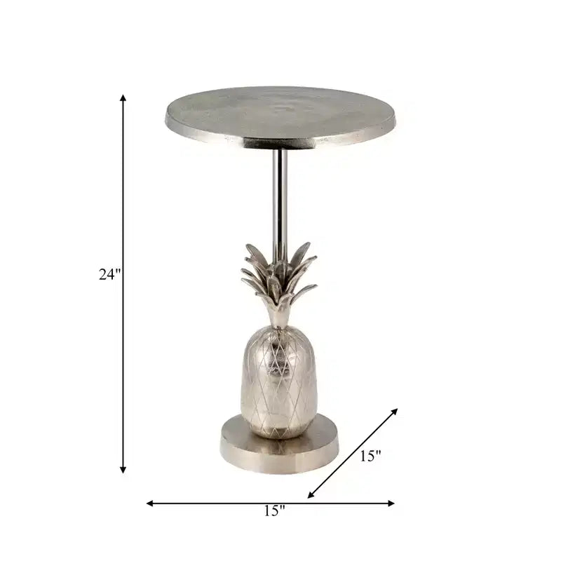 Tavolino unico, tavolino da salotto o comodino piccolo per l'arredamento della stanza - Tavolino da comodino in metallo con base a forma di ananas per camera da letto o soggiorno