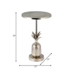 Tavolino unico, tavolino da salotto o comodino piccolo per l'arredamento della stanza - Tavolino da comodino in metallo con base a forma di ananas per camera da letto o soggiorno