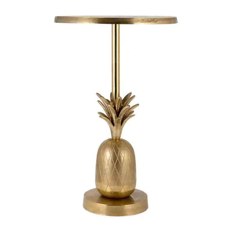 Tavolino unico, tavolino da salotto o comodino piccolo per l'arredamento della stanza - Tavolino da comodino in metallo con base a forma di ananas per camera da letto o soggiorno