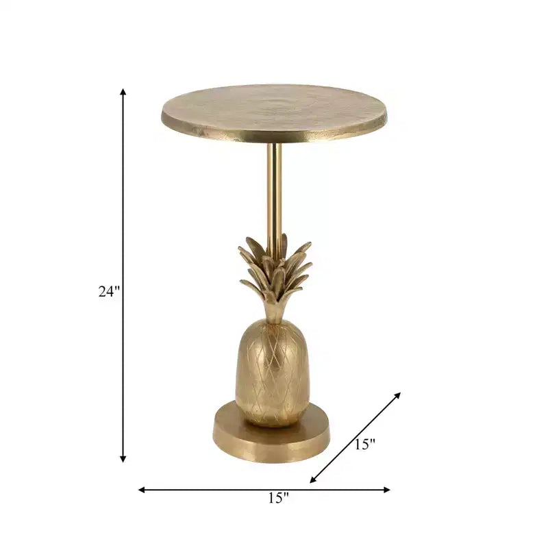 Tavolino unico, tavolino da salotto o comodino piccolo per l'arredamento della stanza - Tavolino da comodino in metallo con base a forma di ananas per camera da letto o soggiorno