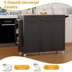 Carrello da Cucina COZONY con Ante a Ribalta, Carrello da Cucina Portatile con Cassetti e Ripiani Contenitori, Workstation Mobile con Ruote Bloccabili