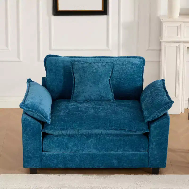 CLIHOME Cloud Sofa - Poltrona singola, divano componibile moderno, comodo cuscino imbottito a doppio strato, tessuto ciniglia traspirante