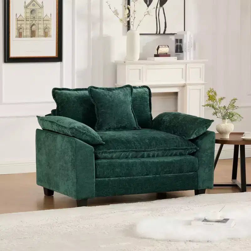 CLIHOME Cloud Sofa - Poltrona singola, divano componibile moderno, comodo cuscino imbottito a doppio strato, tessuto ciniglia traspirante