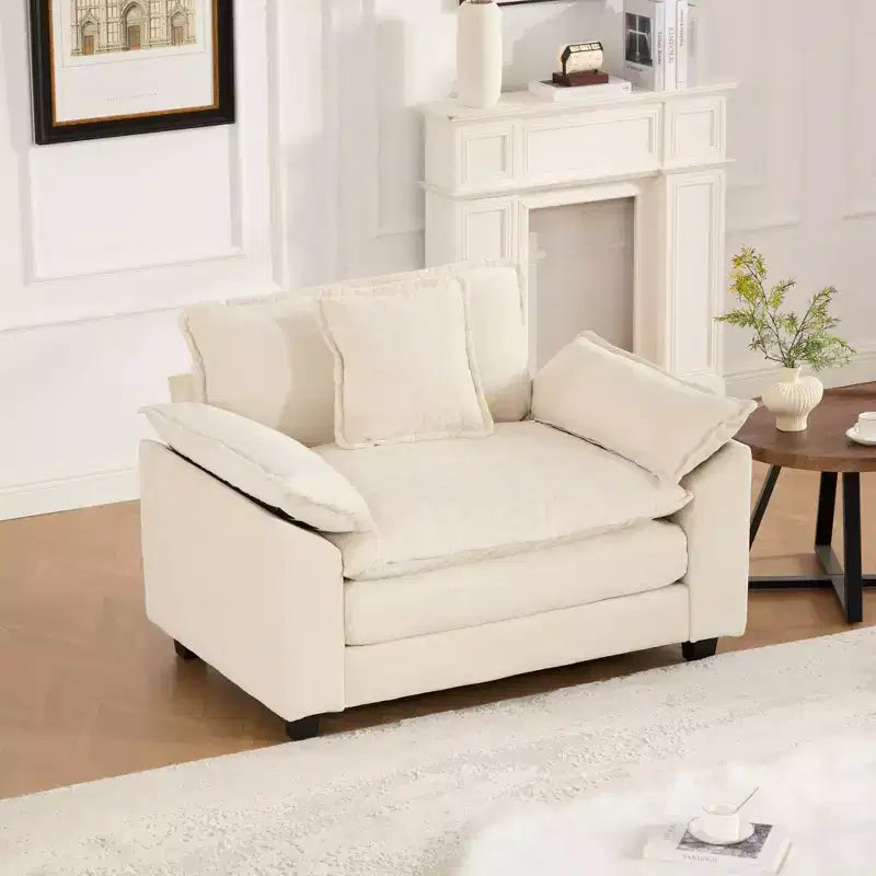 CLIHOME Cloud Sofa - Poltrona singola, divano componibile moderno, comodo cuscino imbottito a doppio strato, tessuto ciniglia traspirante