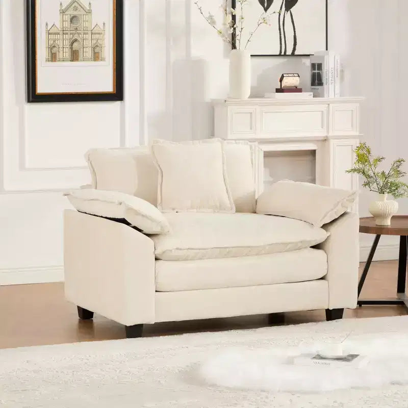 CLIHOME Cloud Sofa - Poltrona singola, divano componibile moderno, comodo cuscino imbottito a doppio strato, tessuto ciniglia traspirante