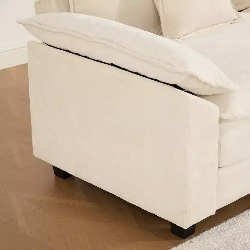 CLIHOME Cloud Sofa - Poltrona singola, divano componibile moderno, comodo cuscino imbottito a doppio strato, tessuto ciniglia traspirante