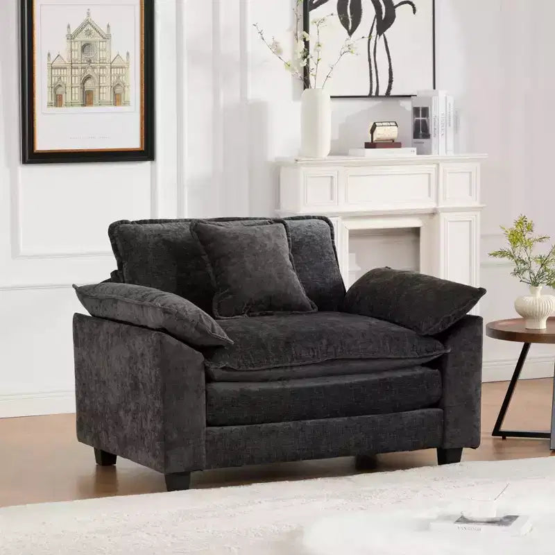 CLIHOME Cloud Sofa - Poltrona singola, divano componibile moderno, comodo cuscino imbottito a doppio strato, tessuto ciniglia traspirante