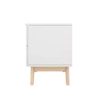Homez 18.89 in. Tavolino rettangolare in legno bianco e rovere naturale con 2 cassetti