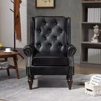 CLIHOME Poltrona con struttura in legno, poltrona moderna con robuste gambe in legno