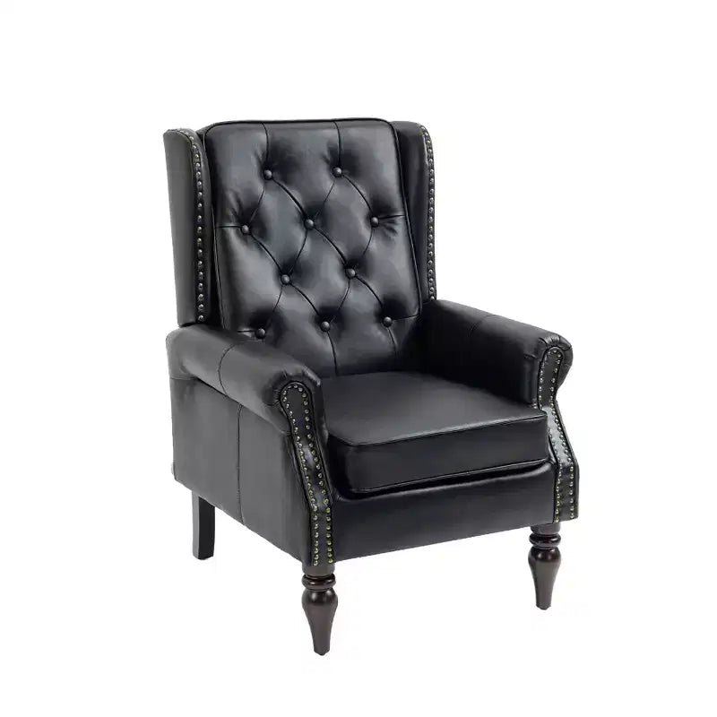 CLIHOME Poltrona con struttura in legno, poltrona moderna con robuste gambe in legno