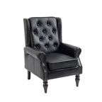 CLIHOME Poltrona con struttura in legno, poltrona moderna con robuste gambe in legno