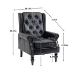 CLIHOME Poltrona con struttura in legno, poltrona moderna con robuste gambe in legno