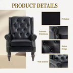 CLIHOME Poltrona con struttura in legno, poltrona moderna con robuste gambe in legno
