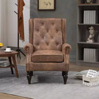 CLIHOME Poltrona con struttura in legno, poltrona moderna con robuste gambe in legno