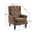 CLIHOME Poltrona con struttura in legno, poltrona moderna con robuste gambe in legno