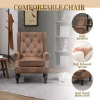 CLIHOME Poltrona con struttura in legno, poltrona moderna con robuste gambe in legno