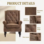 CLIHOME Poltrona con struttura in legno, poltrona moderna con robuste gambe in legno