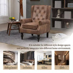CLIHOME Poltrona con struttura in legno, poltrona moderna con robuste gambe in legno