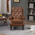 CLIHOME Poltrona con struttura in legno, poltrona moderna con robuste gambe in legno