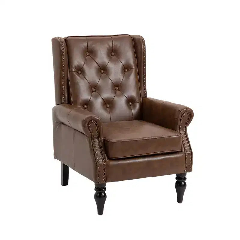 CLIHOME Poltrona con struttura in legno, poltrona moderna con robuste gambe in legno