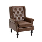 CLIHOME Poltrona con struttura in legno, poltrona moderna con robuste gambe in legno