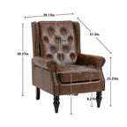 CLIHOME Poltrona con struttura in legno, poltrona moderna con robuste gambe in legno