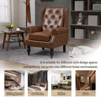 CLIHOME Poltrona con struttura in legno, poltrona moderna con robuste gambe in legno