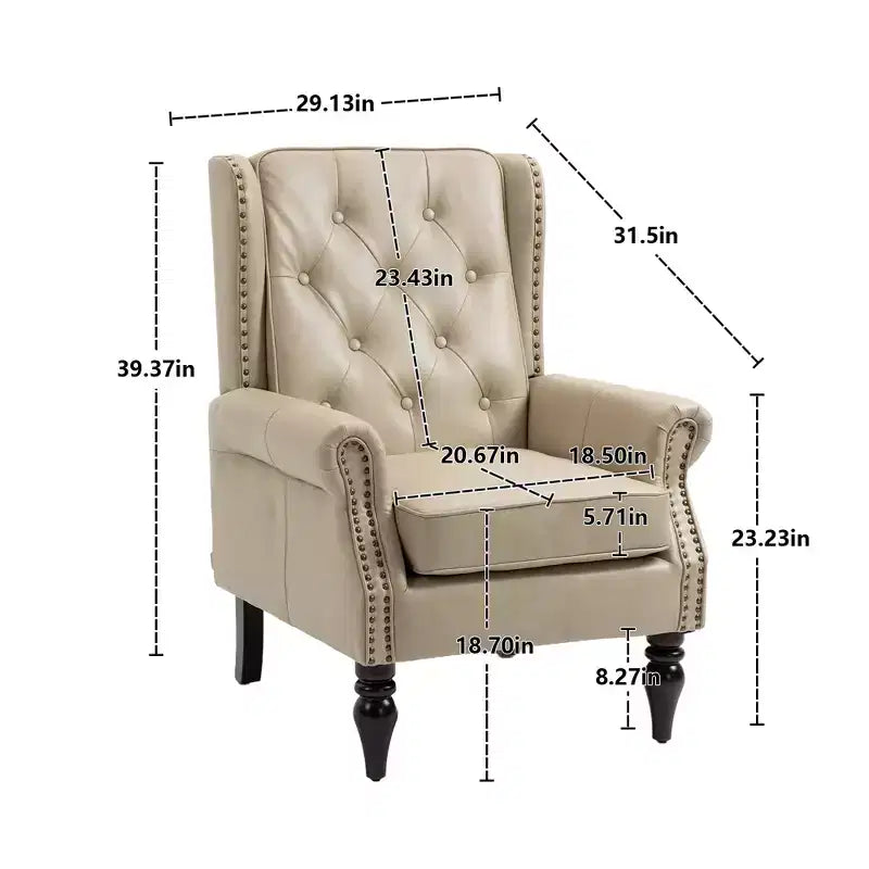CLIHOME Poltrona con struttura in legno, poltrona moderna con robuste gambe in legno