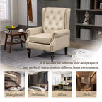 CLIHOME Poltrona con struttura in legno, poltrona moderna con robuste gambe in legno